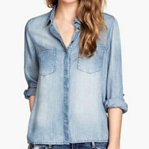 h&m denim button shirt